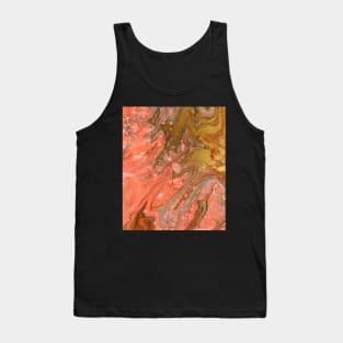 Pink Marble Watercolour With Gold Effect Tank Top